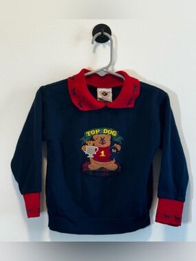 Vintage Good Lad Philadelphia Top Dog Teddy Bear Sweater 3T USA‎